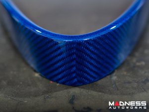 Alfa Romeo Giulia Front V Shield Grill Frame + Emblem Frame Kit - Carbon Fiber - Blue Candy